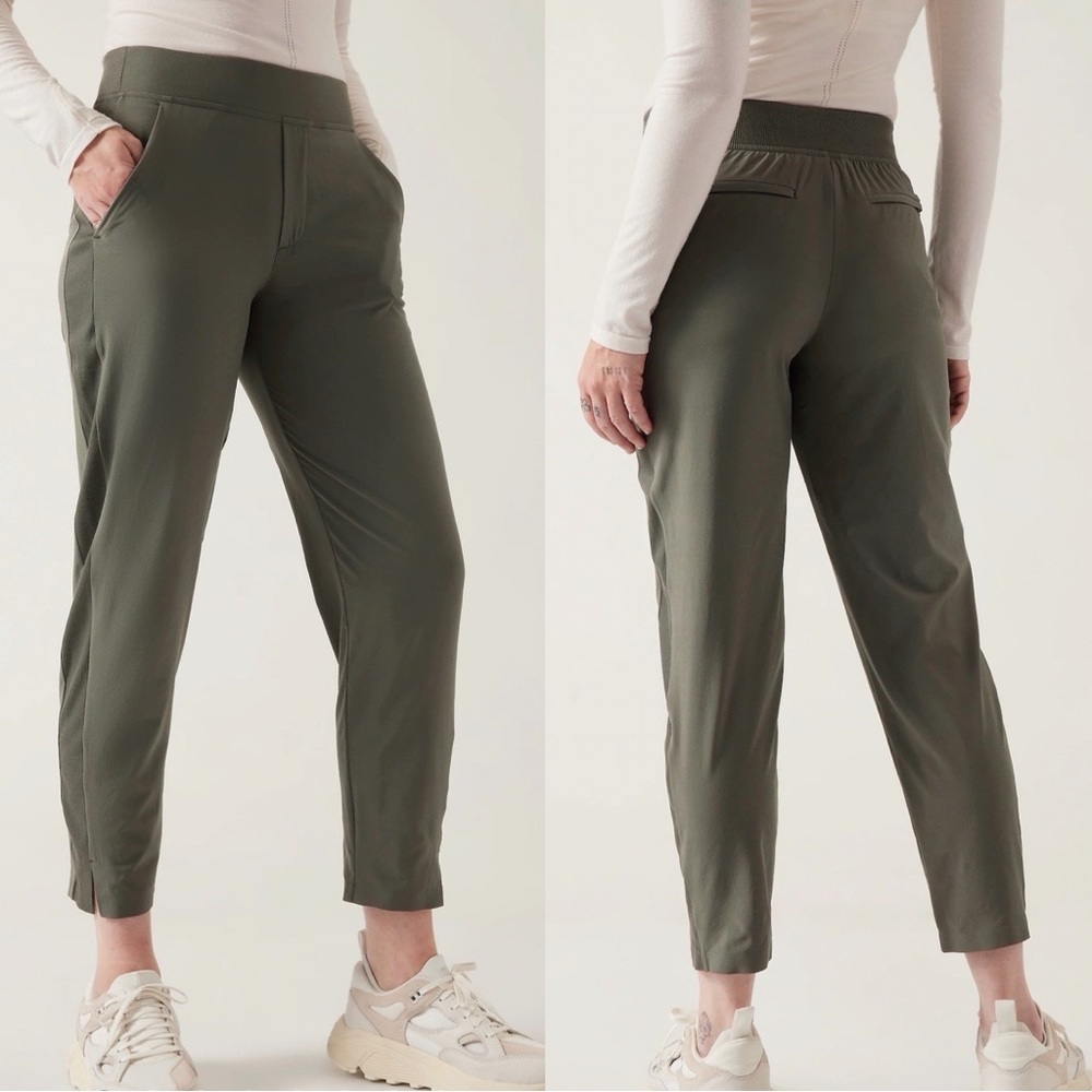 Athleta Mountain Olive Brooklyn Ankle Pants Size 2 - Picture 1 of 11